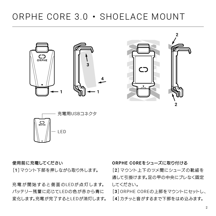ORPHE CORE 3.0 shoelace mount orientation guide